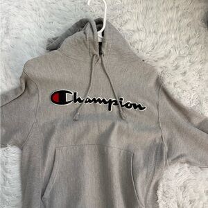 Champion Heather Gray Hoodie with Logo